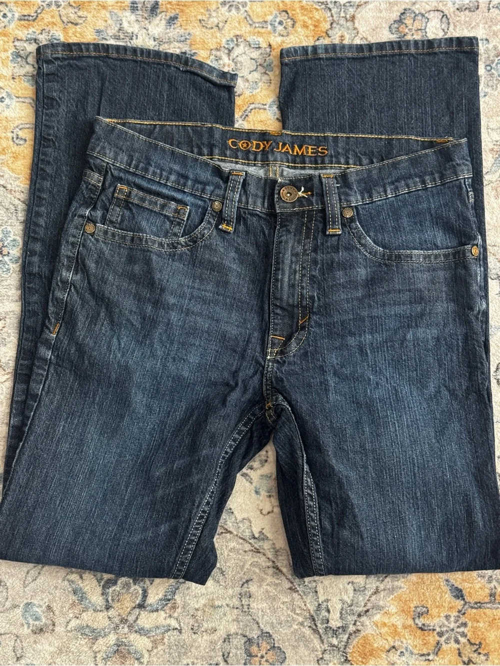 Men’s Cody James Dark Wash 33W x 34L Bootcut Blue Jeans style 138823